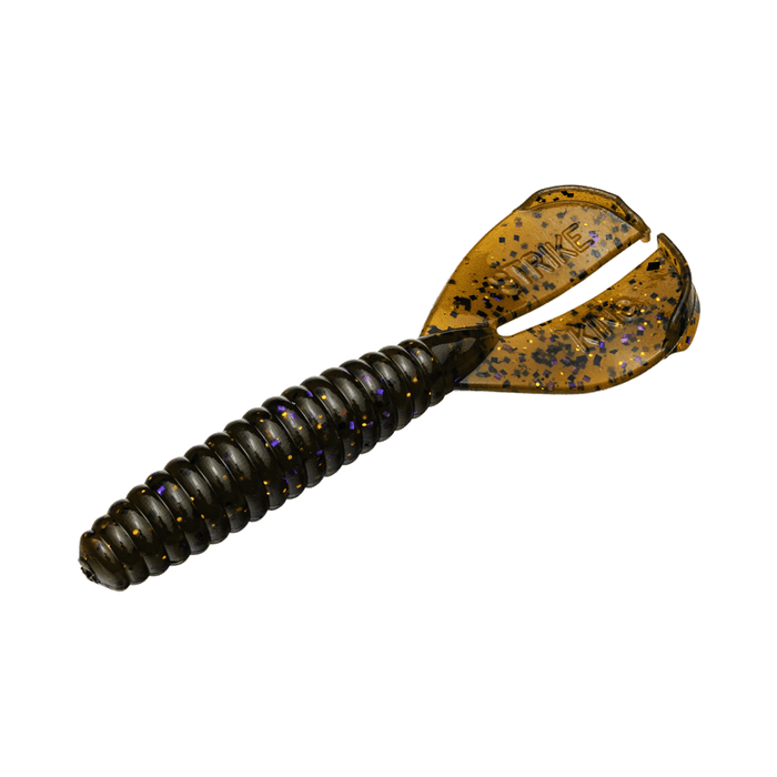 Strike King Rage Tail Rage Menace Grub 3.5" Qty 8 Green Pumpkin Purple/Gold - PlasticsStrike KingBass051034218671FishAndSave