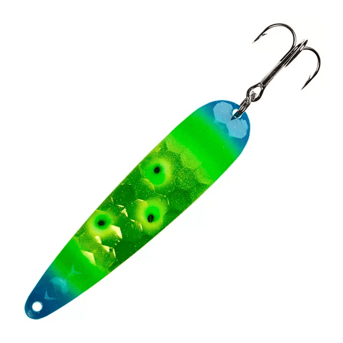Wolverine Tackle Silver Streak Trolling Spoon UV Grass Hopper - TrollingWolverine Tackle4" 1/4 OzFreshwater054051032459FishAndSave