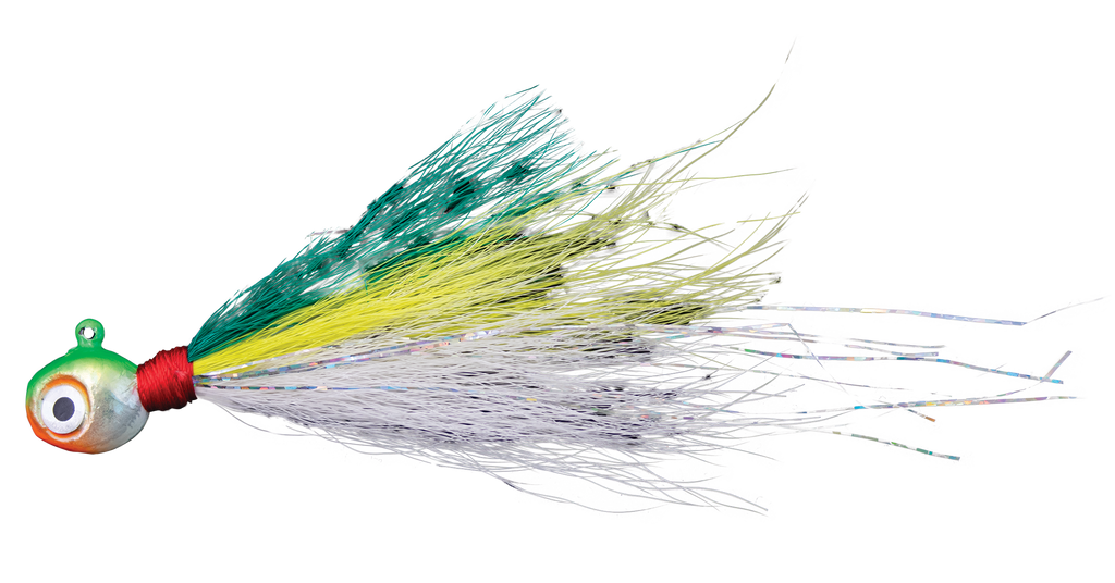 Mission Tackle Walleye Slayer Bucktail Jig 1/4 Oz Glow Watermelon