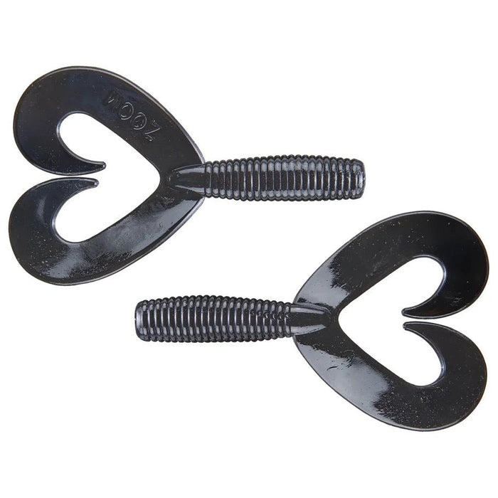 Zoom Fat Albert Twin Tail Grub 3 - 1/2" Qty 10 Black - PlasticsZoomBass751981129272FishAndSave