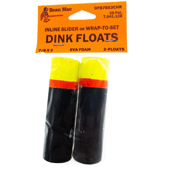 Beau Mac Inline Slider Dink Floats Black Chartreuse QTY 2 - FishAndSave