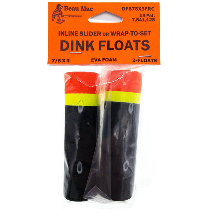 Beau Mac Inline Slider Dink Floats Black Fluro Orange QTY 2 - FishAndSave
