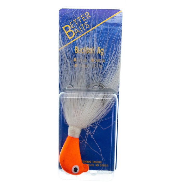 Better Baits Bucktail 1 oz Orange/White - FishAndSave
