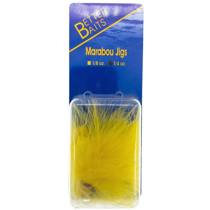 Better Baits Hand-Tied Marabou Jig 1/4 oz Yellow Qty 2 - FishAndSave