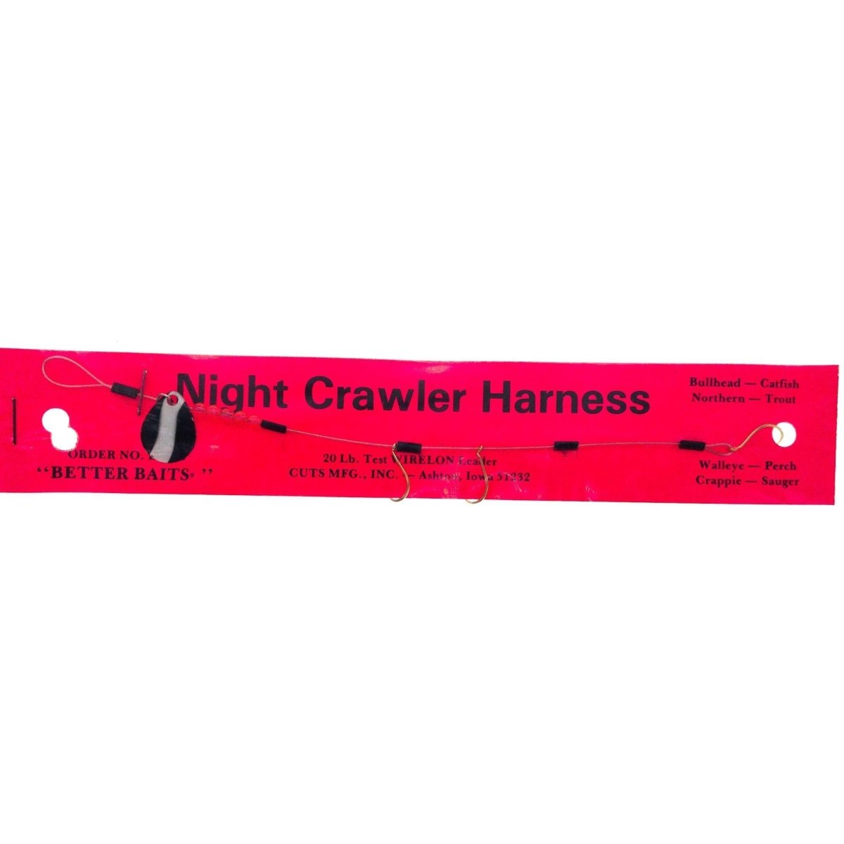 Better Baits Night Crawler Harness Black/White Hooks/Rigs Better