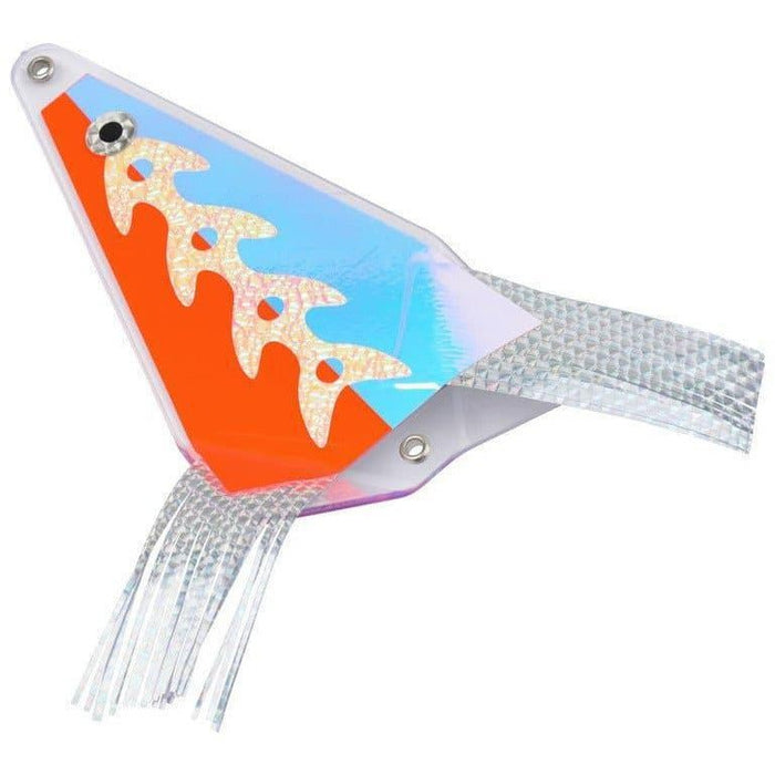 Big Als Medium Fish Flash In-Line Flasher with Wings 8" Orange Pearl H&H-Glo Ladderback Striker - FishAndSave