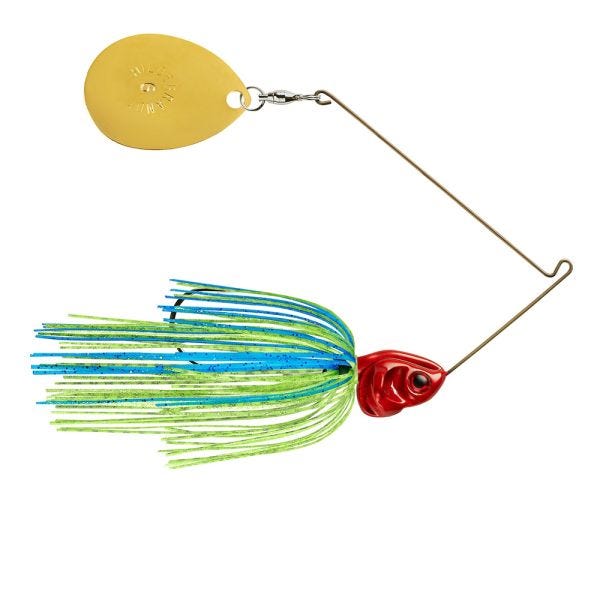 Booyah Covert Series Spinnerbait 3/4 Oz Blue/Chartreuse/Red Head - FishAndSave