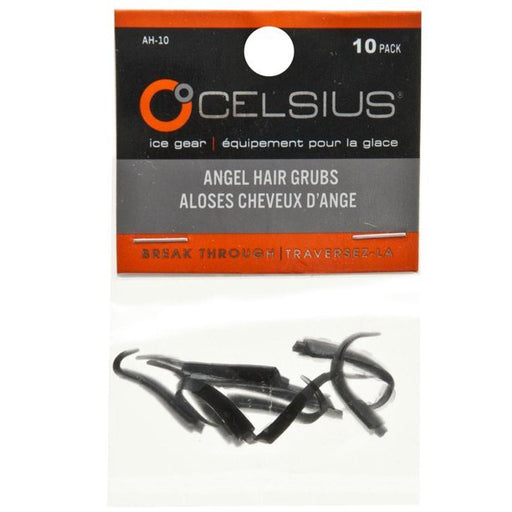 Celsius Ice Gear Angel Hair Grubs Qty 10 - PlasticsCelsiusBlackFreshwater039364491223FishAndSave