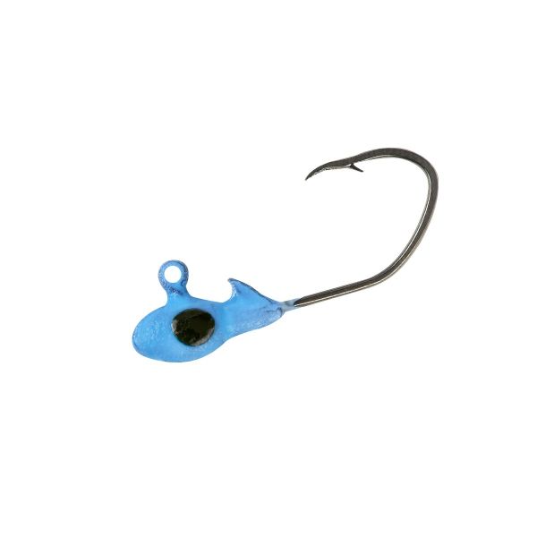 Crappie Pro Overbite Sickle Jigheads 1/48 Oz Qty 10 Moglo Blue - FishAndSave