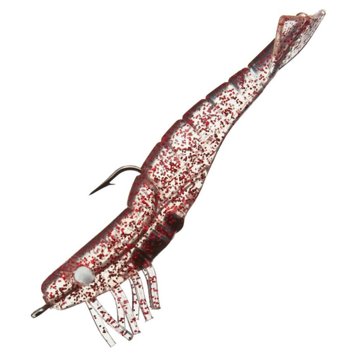 D.O.A Shrimp Lure 4" 1/2 Oz Clear Red Glitter Qty 3 - PlasticsD.O.A.Freshwater097834393682FishAndSave