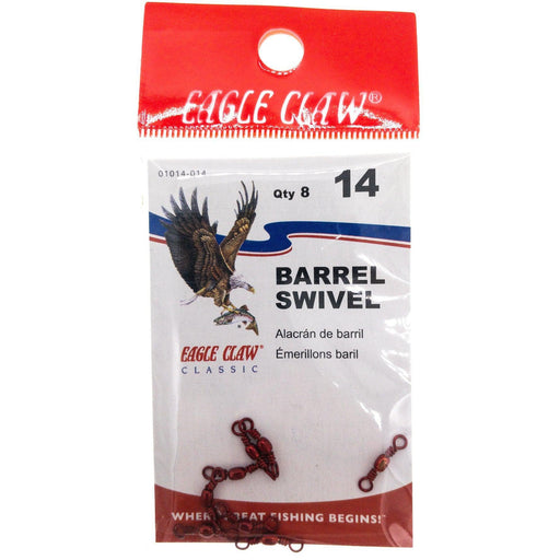 Eagle Claw Barrel Swivels Red QTY 8 - FishAndSave