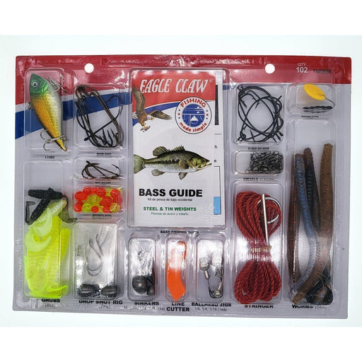bass fishing hook kit Eagle Claw Bass Kit & Guide 102 Pieces
