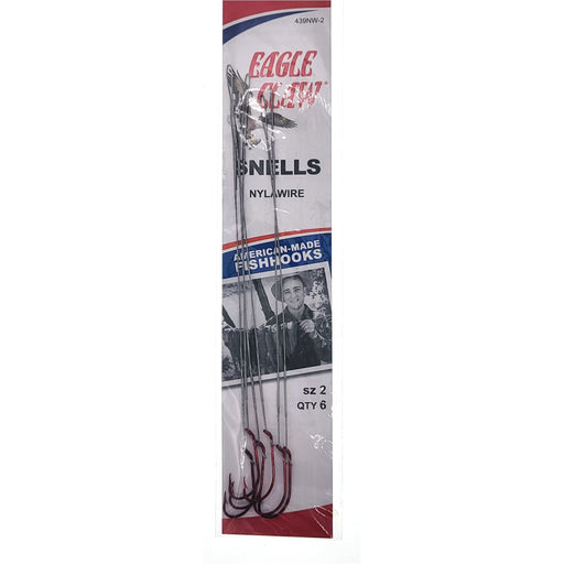 Eagle Claw Snell's Nylawire Qty 6 Red Hooks - FishAndSave