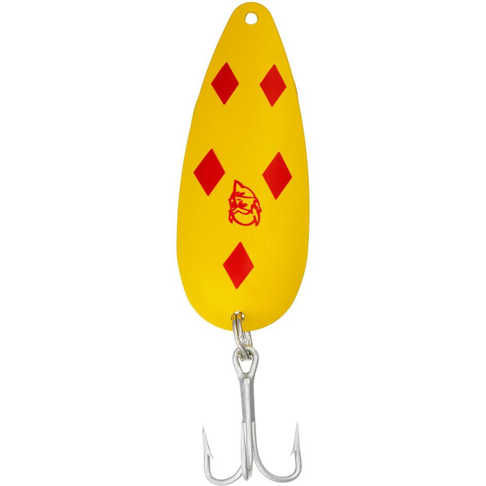 Eppinger Dardevle Dog Pup Spoon 1/4 Oz Yellow/Red Diamonds - FishAndSave