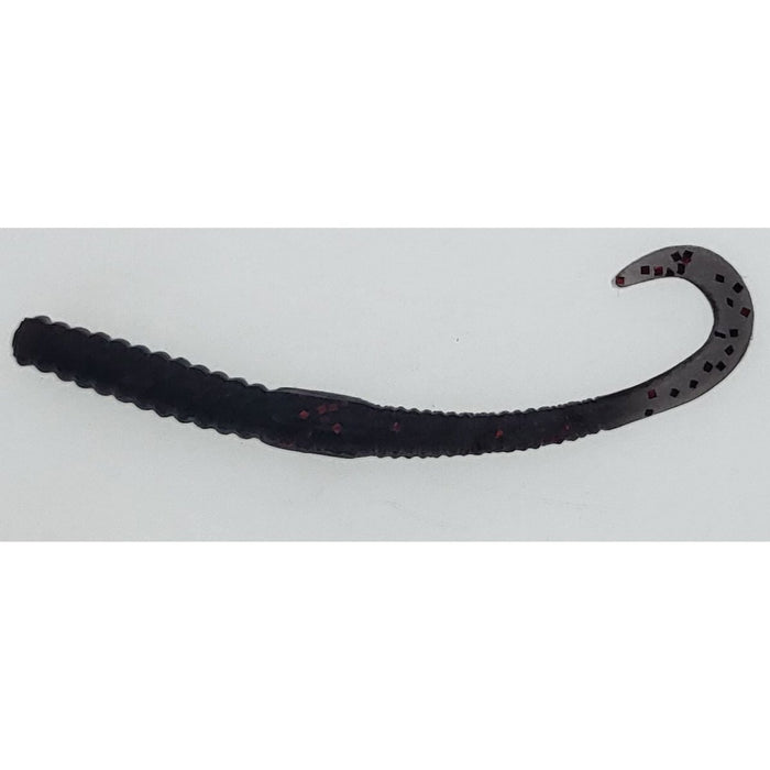 FAS Curly Tail Ribbed Worm 3" Copper Gray Red Flake Qty 20 - PlasticsFishAndSaveBassFishAndSave