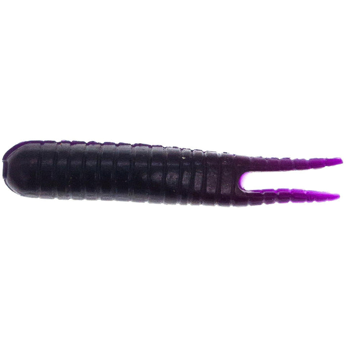 FAS Ribbed Split Tail Worm 2.5" Purple Qty 10 - FishAndSave