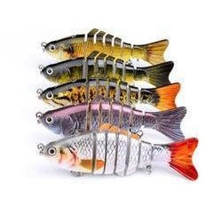 FAS Segmented Jointed Swimbaits 4" 3/5 Oz Multi Color Qty 5 in plastic box - FishAndSave