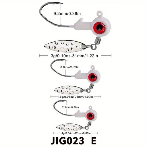 FAS Weedless Jig Heads With Willow Blade 1/16 Oz Qty 5 - FishAndSave
