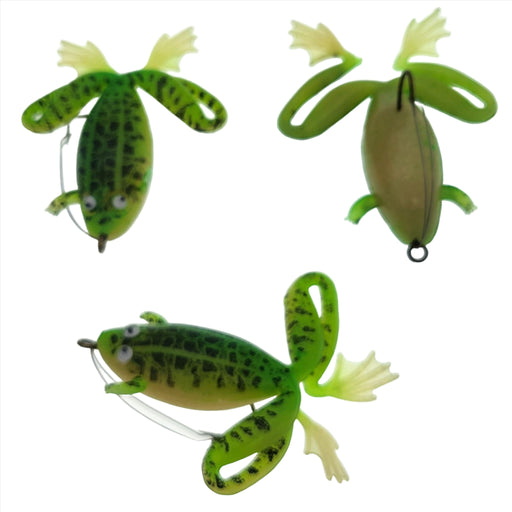 Felmlee Large Weedless Frogs Qty 3 Green - FishAndSave