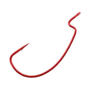 Gamakatsu Offset Shank Worm EWG Hooks Red Qty 5 - FishAndSave