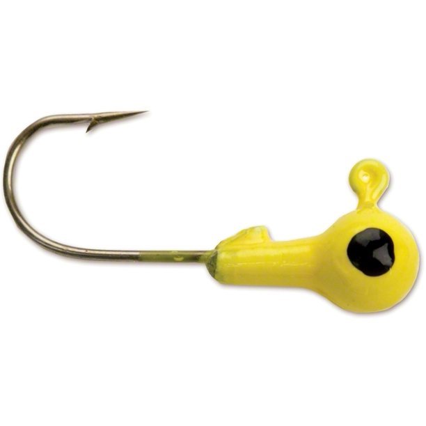 GOT-CHA Round Jig Head 1/32 Oz Size 6 Hook Yellow Qty 10 - FishAndSave
