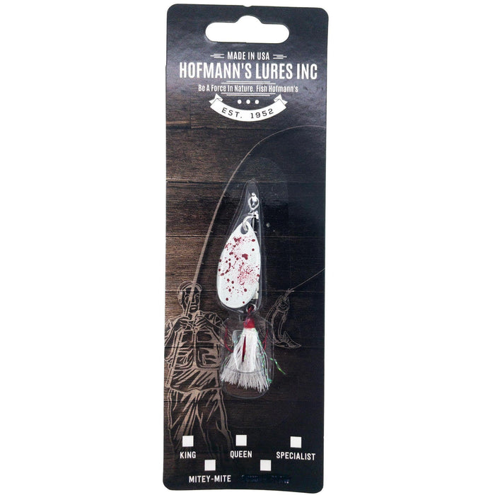 Hofmanns Lures Spinners C2 1/6 oz w/tail White/Red - FishAndSave