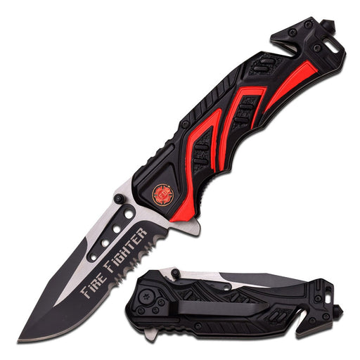 MTech MT-A865FD Spring Assisted Knife 3.50" Fire Fighter - FishAndSave