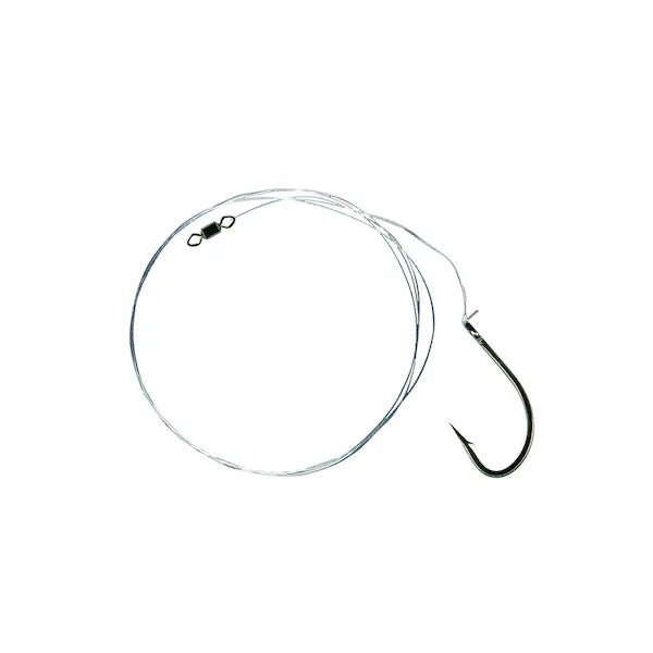 Mustad Live Bait O'Shaughnessy Fluorocarbon Leader 18" Size 4/0 Qty 3 - FishAndSave
