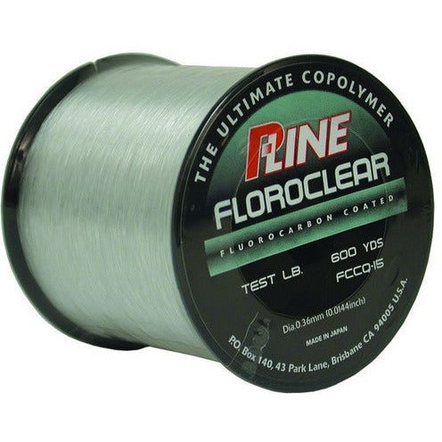P-Line Floroclear Fluorocarbon Coated Mono 15 Lb 600 Yds 1/4 Oz Spool Clear  - FishAndSave