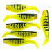 Paddle Tail Shads Fire Tiger Yellow Chartreuse (Bulk) Qty 1000 - FishAndSave