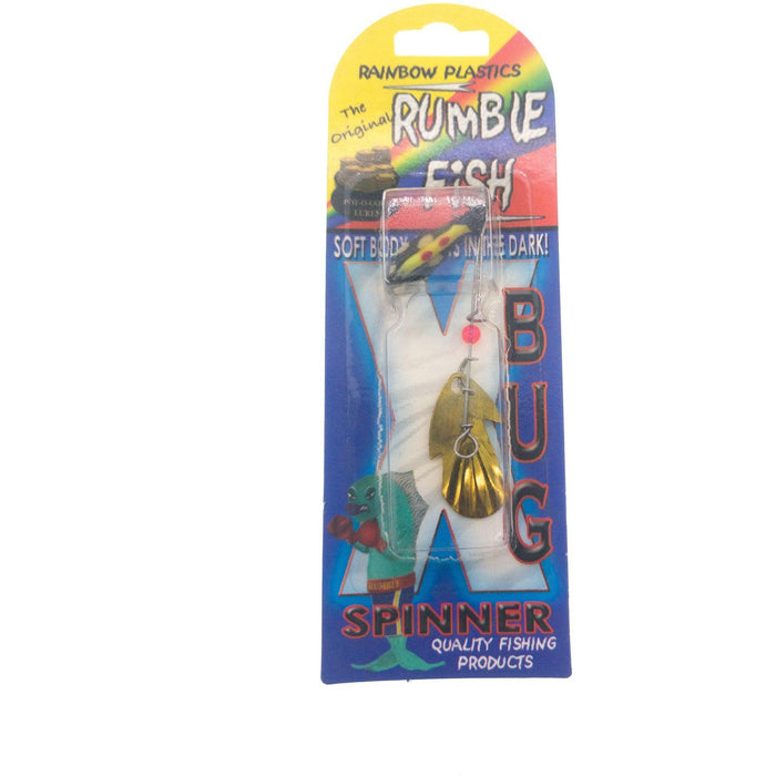 Rainbow Plastics Original Rumble Fish Bug In Line Spinner #4 Blade Brass - FishAndSave