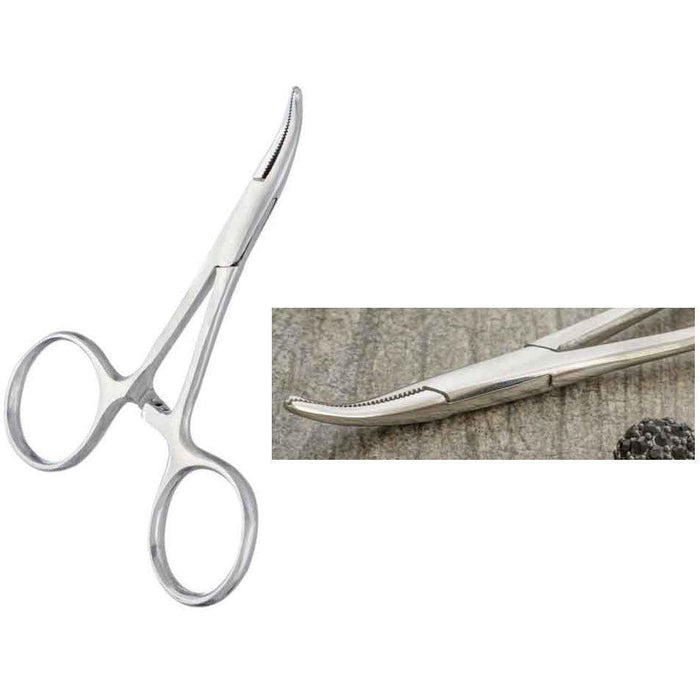 SE Stainless Steel Curved Forceps 3.5" Qty 1 - FishAndSave