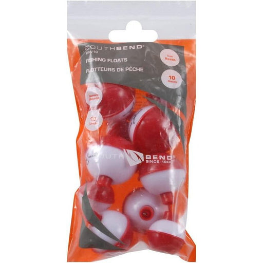 South Bend Assorted Push Button Red White Floats QTY 10 - FishAndSave