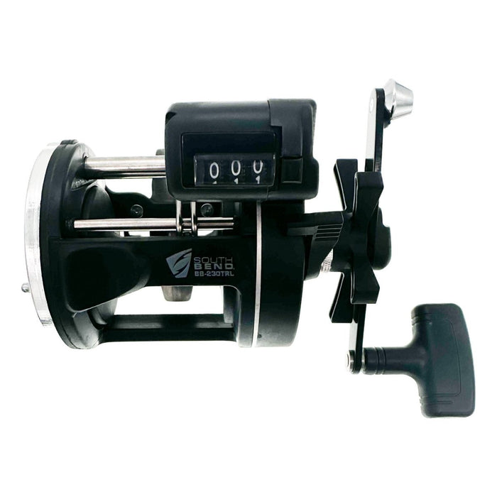 clearance trolling fishing reel with line counter South Bend BB-230-TRL Black Beauty Line Counter Trolling Reel 3:8:1 (Bulk)