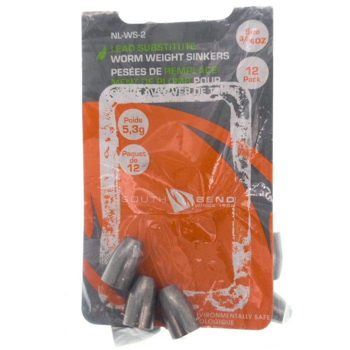 South Bend Nonlead Worm Weights 3/16 Oz Qty 22 (Open Box/Bulk) - FishAndSave