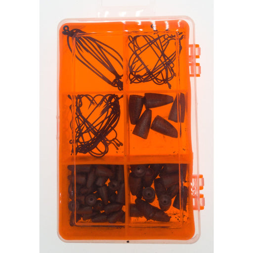 South Bend Value Pack Worm Weights/Hooks w/Utility Box 105 Pieces - FishAndSave