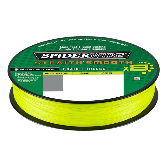 SpiderWire Stealth Smooth8 x8 10 lb Hi-Vis Yellow 164 yd - FishAndSave