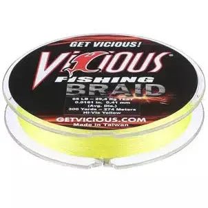 Vicious Fishing Braid Hi-Vis Yellow 10lb test 150 yards - FishAndSave