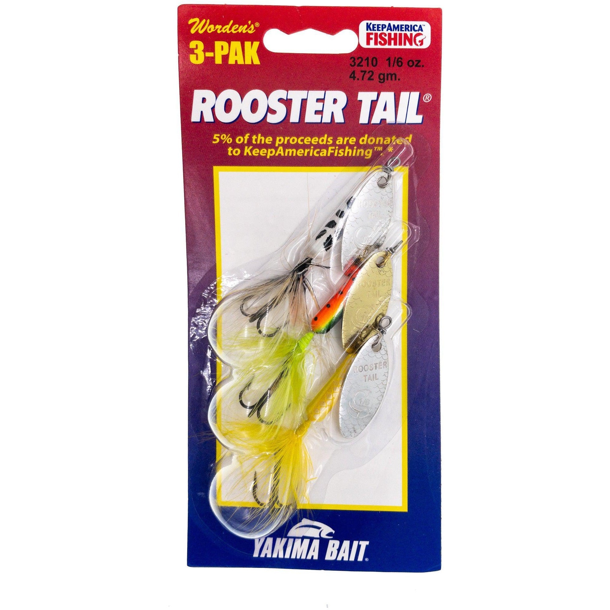 Worden's Rooster Tail 1/6 oz. 3 Pack - FishAndSave