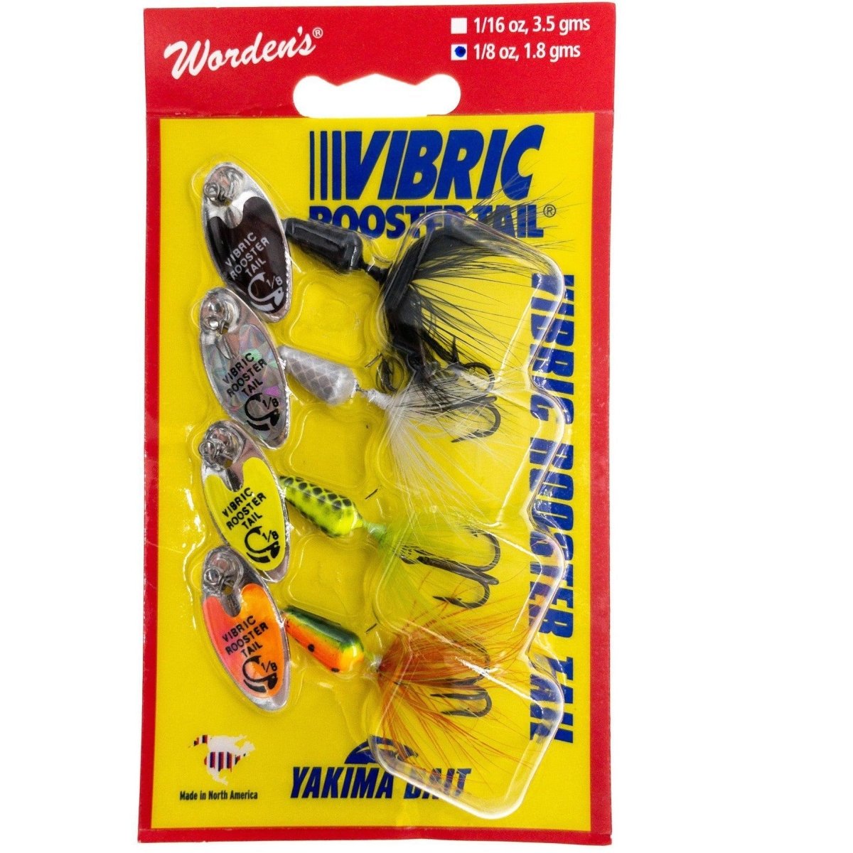 Worden's Vibric Rooster Tail 1/8 oz. 4 Pack FishAndSave
