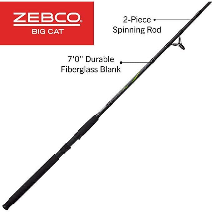 Zebco Big Cat BCS702MH Spinning Rod 7' 2 pc. Med Heavy - FishAndSave