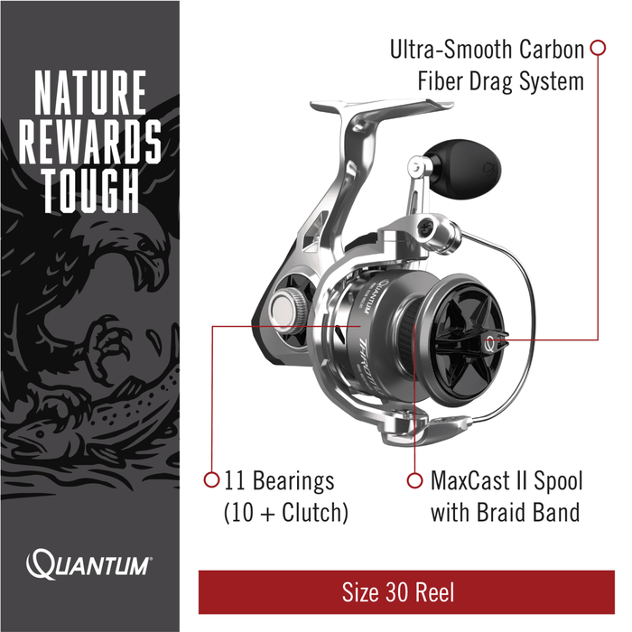 Quantum Throttle Spinning Reel Size 30 6.2:1 - Spinning ReelsQuantumFreshwater032784640790FishAndSave